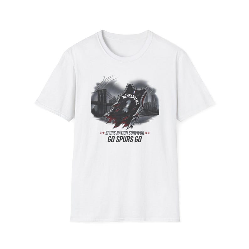 Wembanyama NYC Survivor Spurs Nation Torn Jersey Tee - Go Spurs Go Shirt image 1