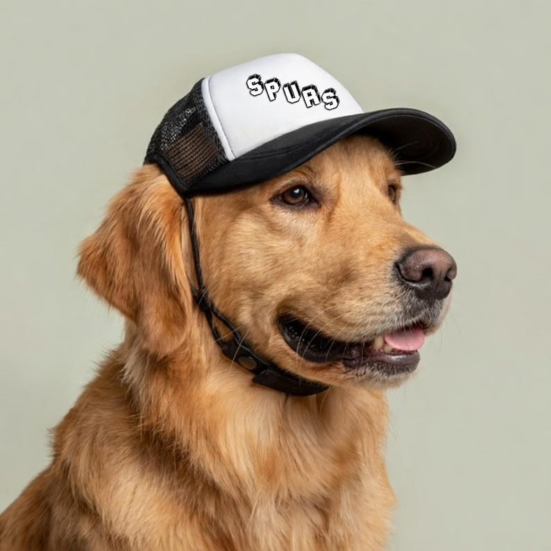 Spurs Script Dog Foam Trucker Hat | Mesh Baseball Cap image 3