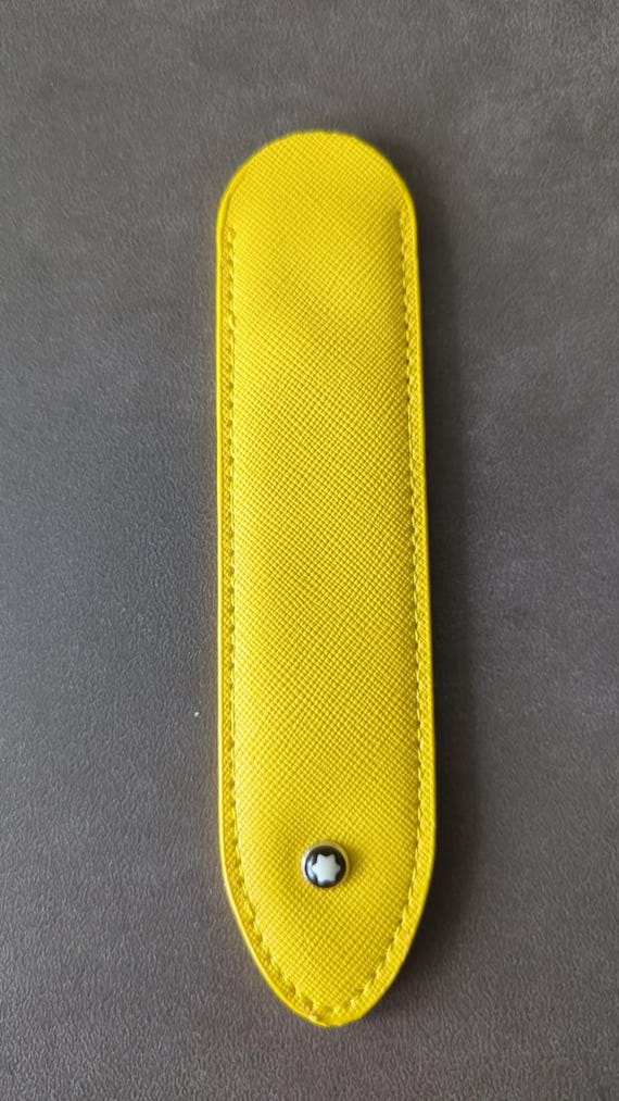 Montblanc PU Lederetui Kunstleder Etui gelb 15 x 3,5 cm Neu