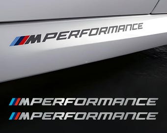 2x BMW M Performance seiten schweller aufkleber sticker Weiss 200 mm x 15 mm