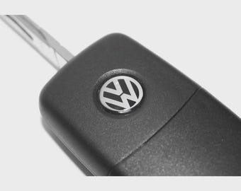 1x VW Schlüssel Logo Emblem Aufkleber 14 mm Epoxy Selbstklebend Autoschlüssel