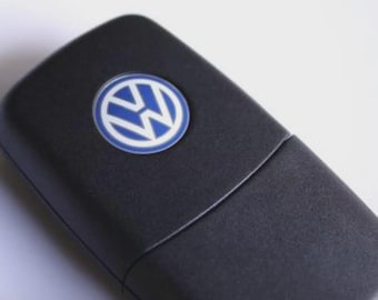 1x VW Schlüssel Logo Emblem Aufkleber 14 mm Selbstklebend Autoschlüssel Metall