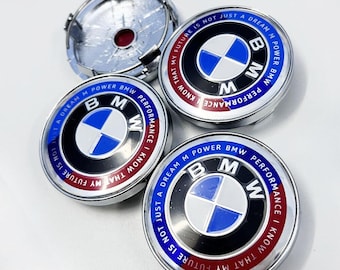 4x BMW 60 mm Nabendeckel Nabenabdeckungen Nabenkappe Felgendeckel 50 Jahre M