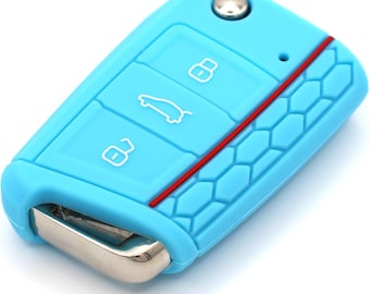 Coque en silicone pour VW Seat Skoda Mii Ateca Tarraco Arona Leon Fabia Hellblau