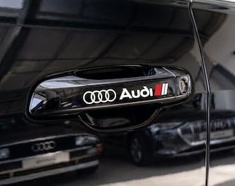 4 x Audi Ringe Turgriffe aufkleber logo emblème 140 x 15 mm blanc