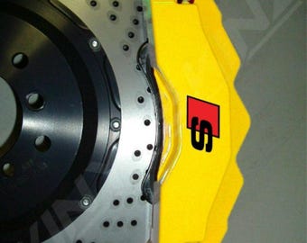 4 x Audi S Sline Aufkleber für Bremssättel Bremse Bremssattelaufkleber Schwarz