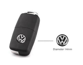 1x VW Schlüssel Logo Emblem Aufkleber 14 mm Selbstklebend Autoschlüssel Metall