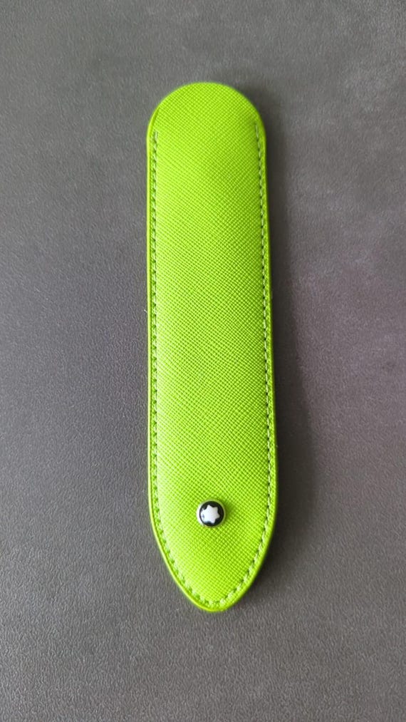 Montblanc PU Lederetui Kunstleder Etui grün 15 x 3,5 cm Neu