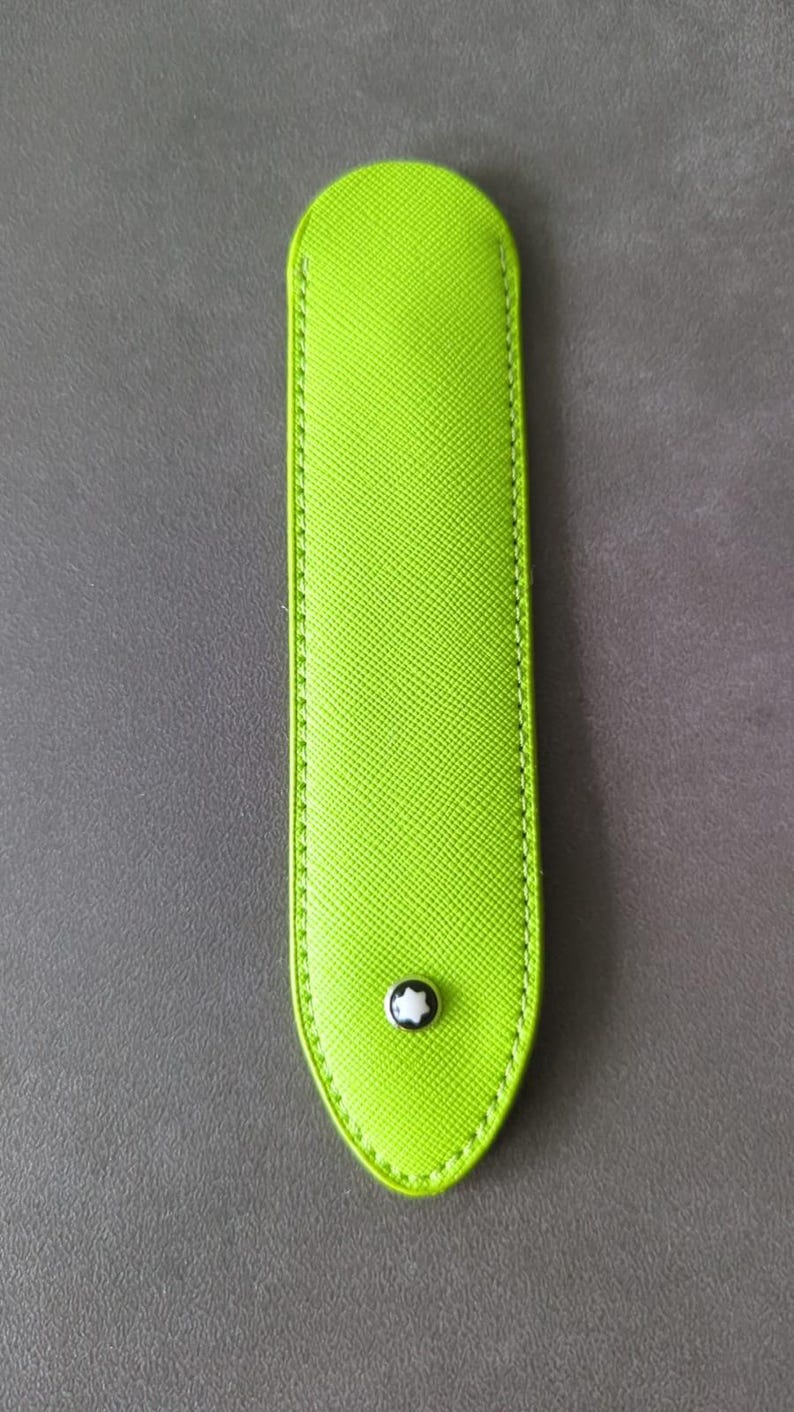 Montblanc PU Lederetui Kunstleder Case grün 15 x 3.5 cm Neu image 1