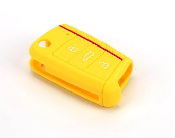 Coque en silicone pour siège VW Skoda Mii Ateca Tarraco Arona Leon Fabia Gelb