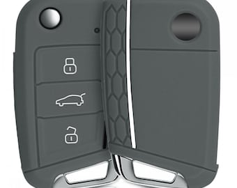 Coque en silicone pour VW Seat Skoda Mii Ateca Tarraco Arona Leon Fabia Gris