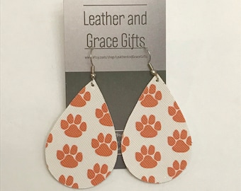 Hand-carved Tiger Paw Shell Earrings