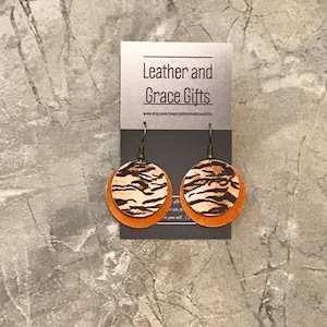 NEW Clemson Tiger Faux Leather Earrings