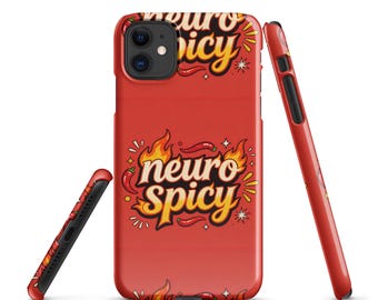 Neuro Spicy iPhone Case – Bright Orange Bold Design, Neurodivergent Pride, Funny Quirky Cover