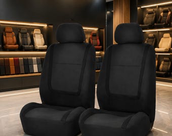 Front Car Seat Covers – Universal Fit, Washable Fabric, Removable Headrest Set