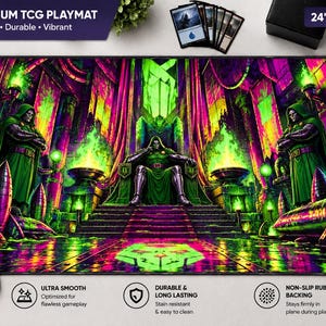 Villain Mat Doom Prevails Commander Deck upgrade MTG speelmat MTG Super Heroes TCG mat met of zonder zones, bureauonderlegger