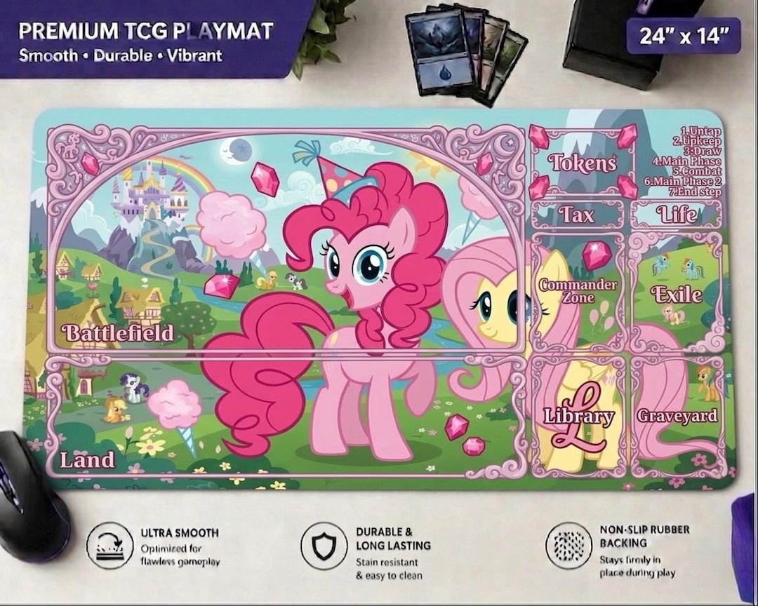 Zone Mlp My Little Pony MTG Playmat With Zones or No Zones, Gaming Mousepad ...