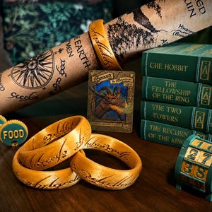 100 Double Sleeved MTG Cards LOTR Deck Box Book Bundle Matching Playmat Life Counter Ring Tokens, The Hobbit Smaug the Magnificent mtg Proxy