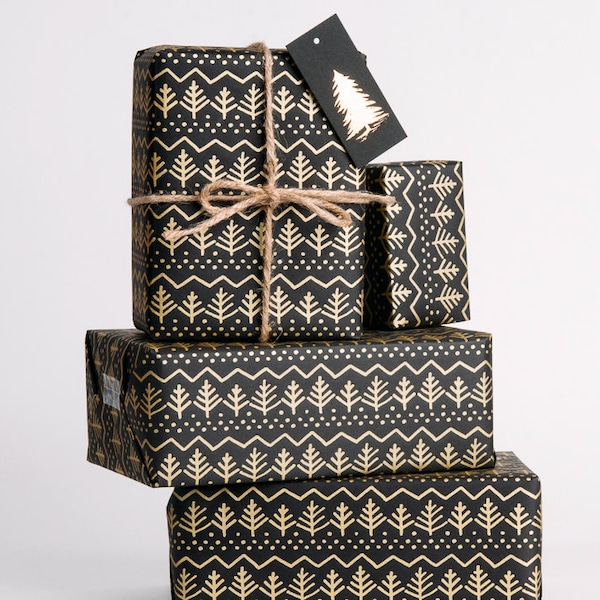 Kiefer Baum Geschenkverpackung / Packpapier / 3 Blatt