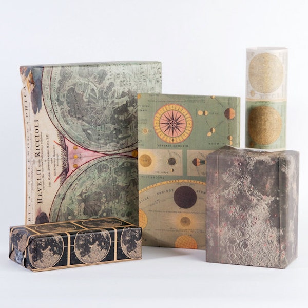 Moon Map Wrapping Paper