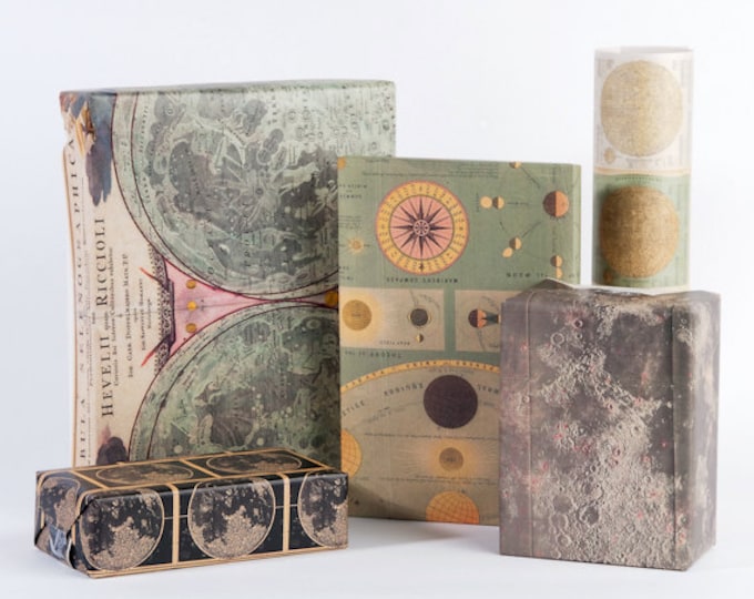Moon Map Wrapping Paper - Etsy