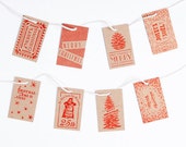 Letterpress Christmas Gift Tags / Red
