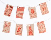 Letterpress Christmas Gift Tags / Red