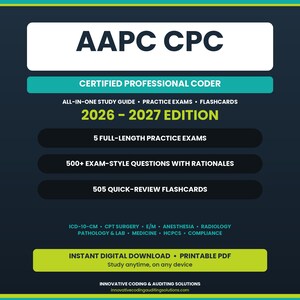 CPC Exam Study Guide 2026-2027, Practice Tests, Flashcards (Printable PDF)