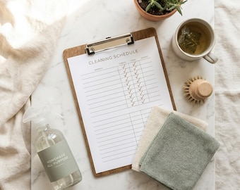 Cleaning Schedule Printable PDF | Daily Weekly Monthly Cleaning Checklist | Home Management Binder | FlyLady 30 Day Reset Instant Download