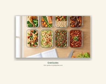 Piano di preparazione dei pasti per 7 giorni / Guida settimanale con lista della spesa e ricette / Pianificatore di preparazione dei pasti della domenica (Download PDF)