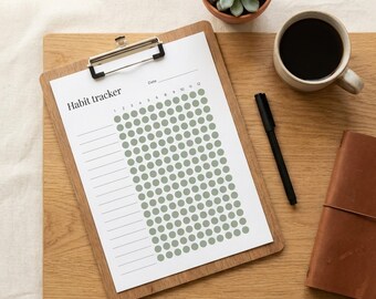 Habit Tracker Printable PDF | Daily Weekly Monthly Habit Tracker | 30 Day Routine Tracker | ADHD Productivity Planner Instant Download