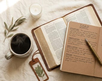 Bible Study Journal Printable PDF | Prayer Journal SOAP Method Scripture Notes | Christian Devotional Workbook Faith Download
