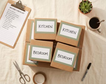 Moving Planner Printable PDF | Moving Checklist Box Inventory Change of Address | Move Day Binder Apartment House Move Download