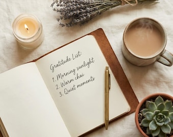 Zelfzorgdagboek afdrukbare pdf | Dagelijks dankbaarheidsdagboek Mindfulness-werkboek | Planner geestelijke gezondheid Mood Tracker downloaden