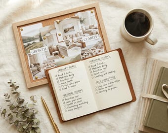 Vision Board Printable PDF | 2026 Goal Setting Workbook | Annual Planner Goal Planner | Manifestation Journal Instant Download