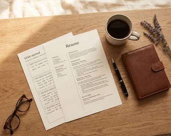 Job Interview Prep Kit Printable PDF | STAR Method Worksheets Salary Negotiation Script Resume Checklist | Career Planner Download