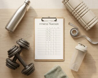 Fitness Tracker Printable PDF | Weight Loss Journal Workout Log Body Measurement | Food Diary Water Intake Goodnotes Download