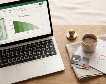Debt Payoff Calculator Spreadsheet | Dave Ramsey Snowball Avalanche Tracker | Credit Card Payoff Planner (Excel Download)