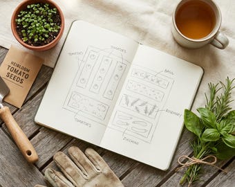 Gartenplaner PDF | Gemüsegarten Layout Samen Startkalender Ernte-Tracker | Gehöft Sammelmappe als Download