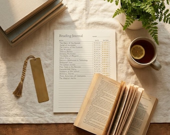 Reading Journal Printable PDF | Book Tracker Reading Log | Bookish Gift Reading Planner | TBR List Reviews | Instant Download
