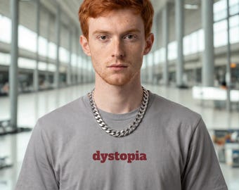 Dystopia / No | Statement Graphic Tee | Unisex Luxe Premium T-Shirt | Political Bold Fashion Top