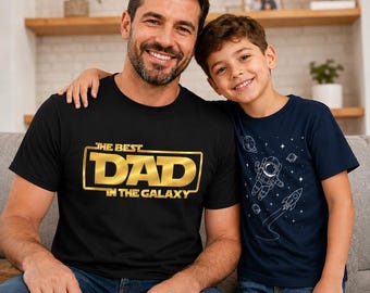 The Best Dad in the Galaxy Shirt, Father's Day Gift for Dad, Space Dad T-Shirt, Funny Dad Tee, Gift for Father, Black Cotton Shirt