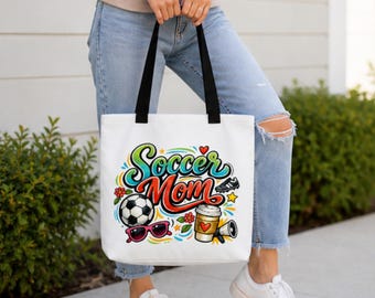 Soccer Mom Tote Bag | Cute Sports Mom Gift | Trendy Soccer Tote Purse | Football Mom Bag | Game Day Carryall | Gift for Soccer Moms