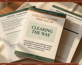 Heirloom Inventory and Downsizing Checklist | Clearing the Way, A Gentle Estate and Belongings Planner | Printable PDF Bundle