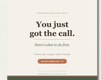 New Caregiver Planner | First 60 Days Guide | Week-by-Week Action Plan | Aging Parent Care | Instant Download