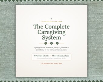 Complete Elder Care Bundle | 10 Caregiver Planners, Guides and  Financial Trackers | Aging Parents, Dementia, Family Care | PDF & Excel
