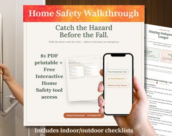 Home Safety Checklist for Seniors | Fall Prevention Guide (Printable PDF) | Interactive Dashboard