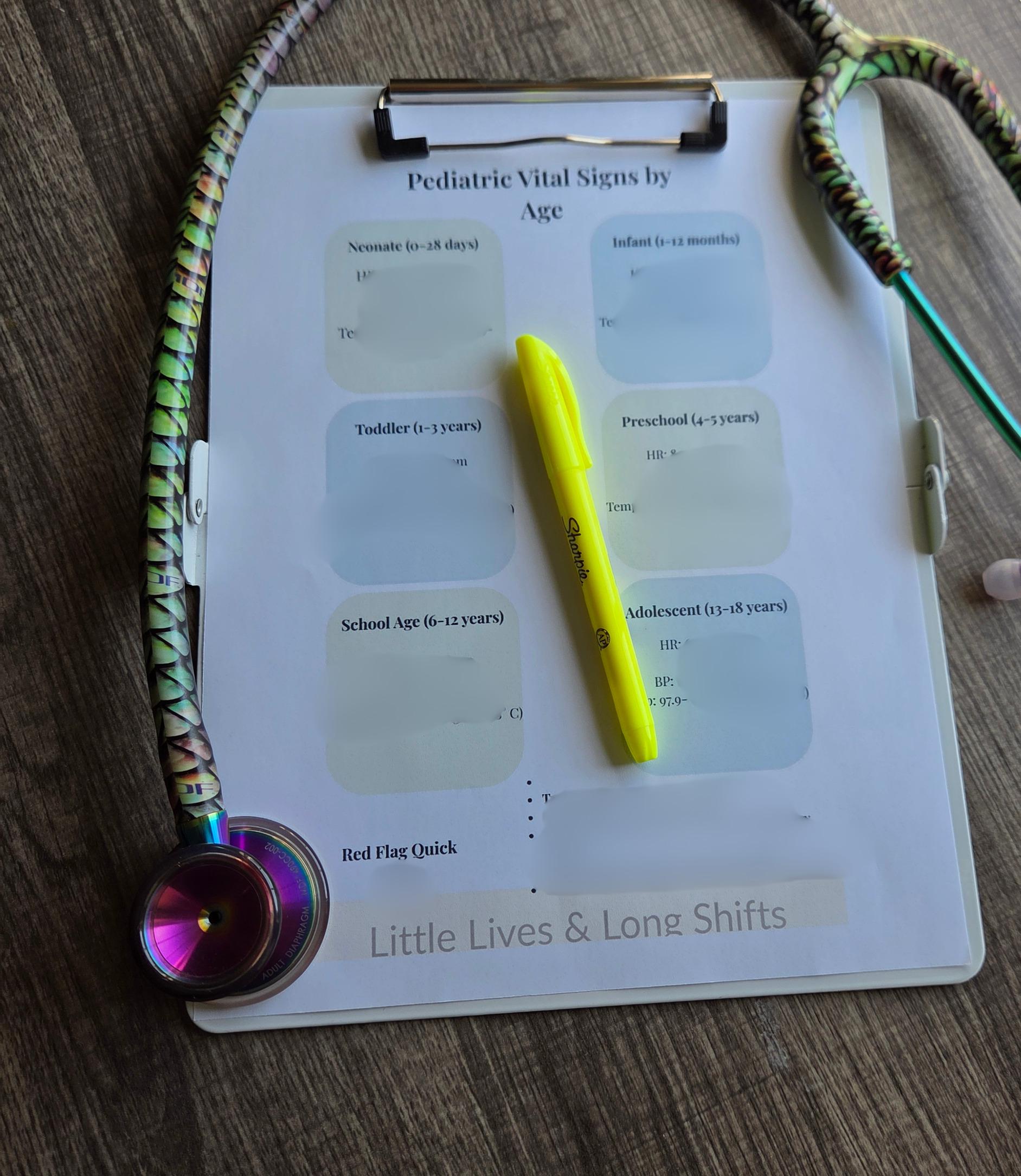 Pediatric Nursing Cheat Sheet Bundle/ Vital Signs by Age, Respiratory ...