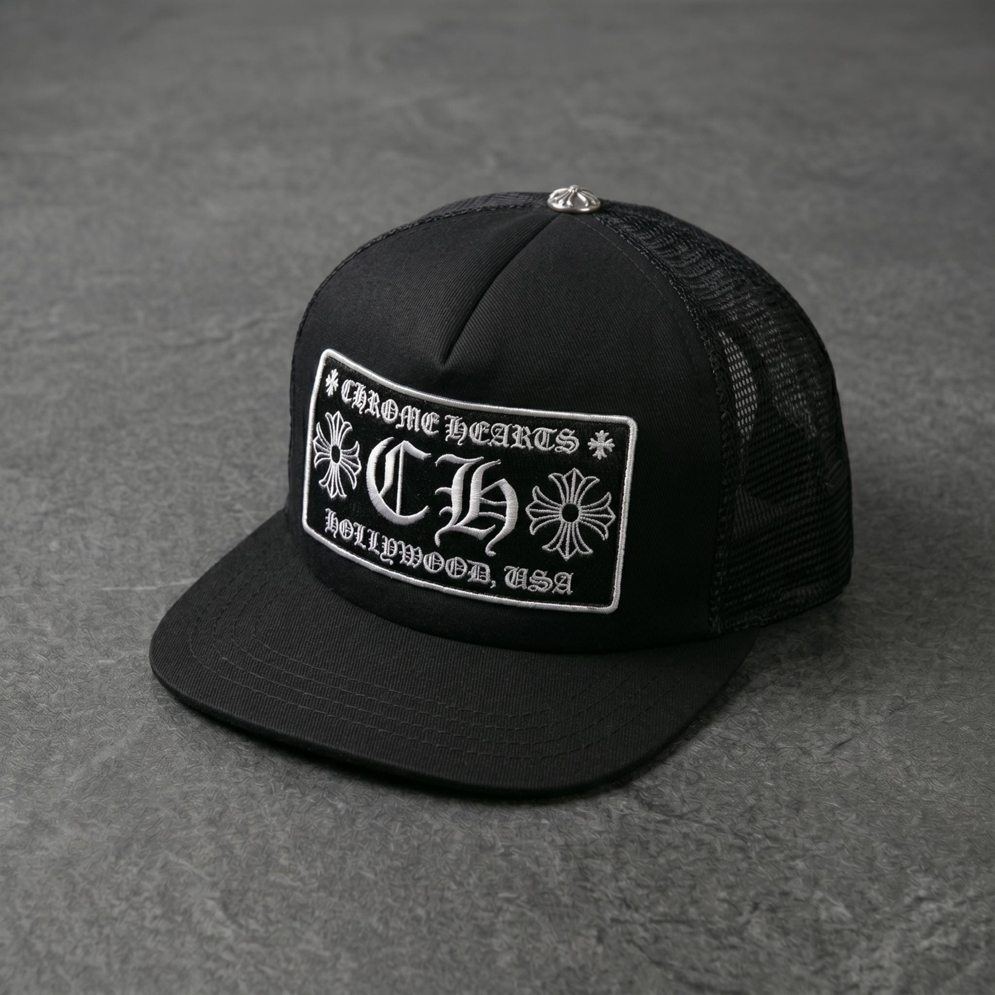 Black Chrome Hearts Hat - Etsy