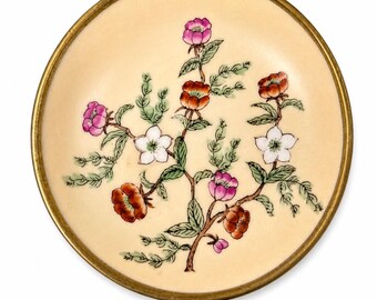 Vintage Japanese Porcelain Floral Trinket Dish